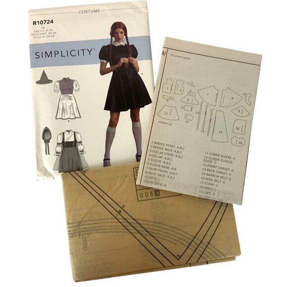 Simplicity R10724 Halloween Costume Sewing Pattern Dress Apron Hat Sizes 6-14 - Picture 3 of 3